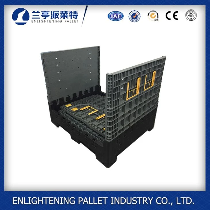 Large euro type foldable large container with drop doors