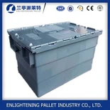 60L 보안 부착 뚜껑 솔리드 스택 가능 이동형 플라스틱 용기