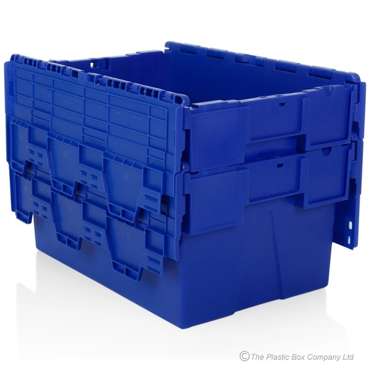 Plastic Tote Turnover Container Attached Lid