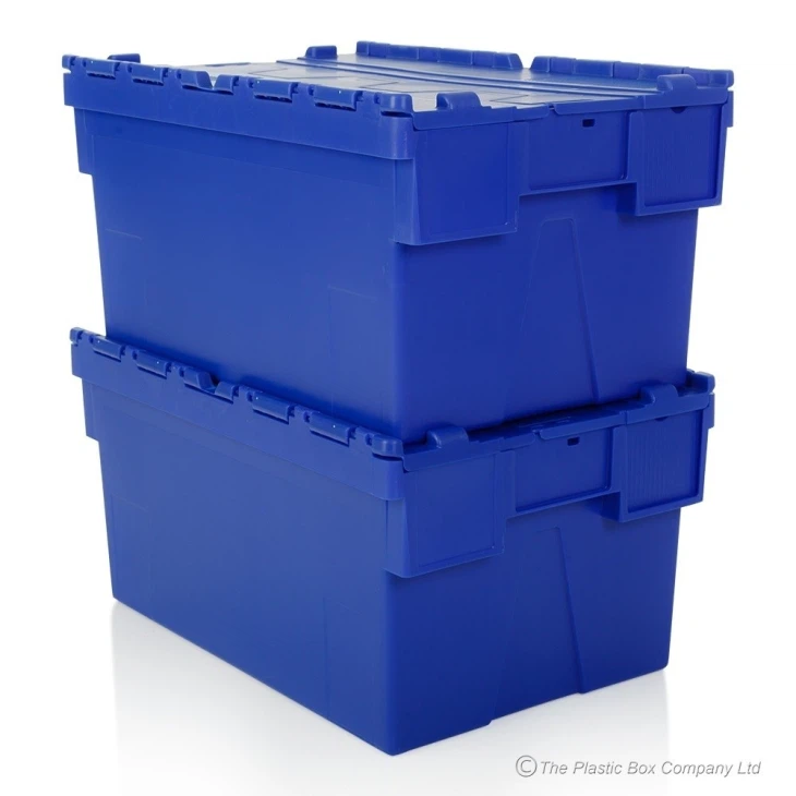 Plastic Tote Turnover Container Attached Lid