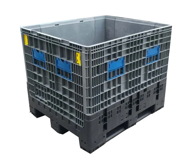 HDPE 4 Way Entry Large Collapsible Plastic Pallet Container Mega Bin For Sale factory